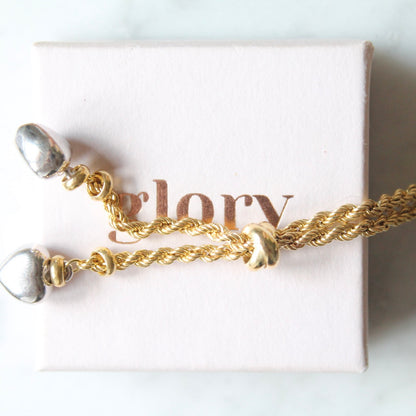 Rope Knot Hearts Necklace