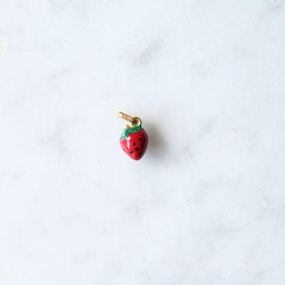 Enamel Strawberry Charm