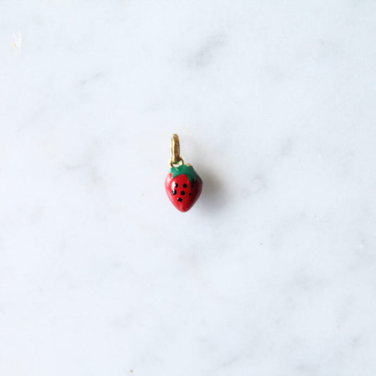 Enamel Strawberry Charm