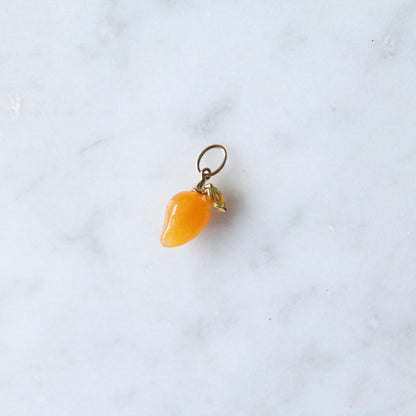 Orange Jade & Peridot Mango Charm