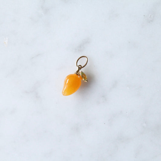 Orange Jade & Peridot Mango Charm