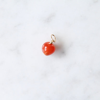 Red Agate Apple Charm