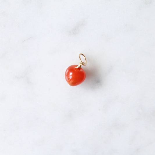 Red Agate Apple Charm