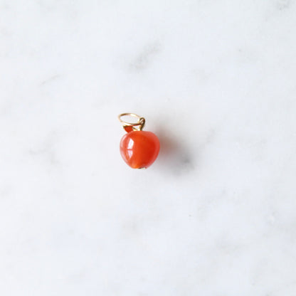 Red Agate Apple Charm