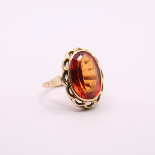 Orange Sapphire Statement Ring