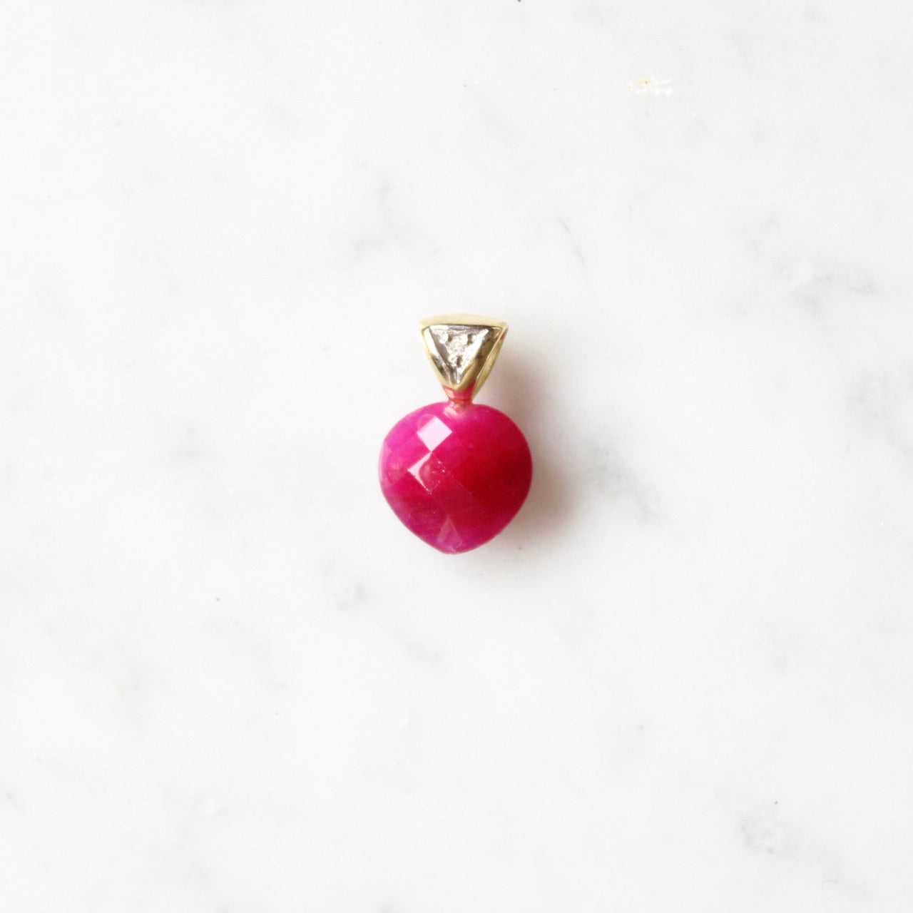 Ruby & Diamond Heart Pendant