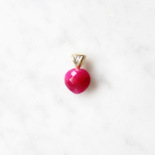 Ruby & Diamond Heart Pendant