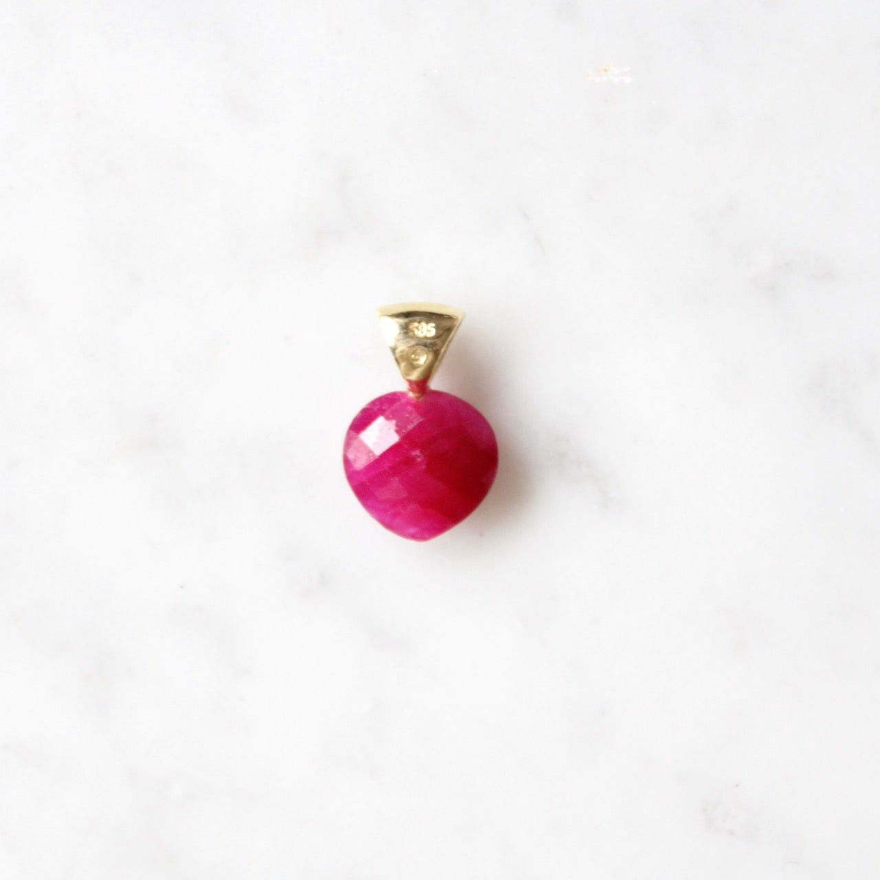 Ruby & Diamond Heart Pendant