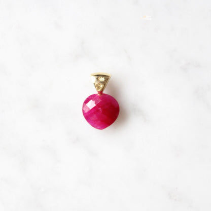 Ruby & Diamond Heart Pendant