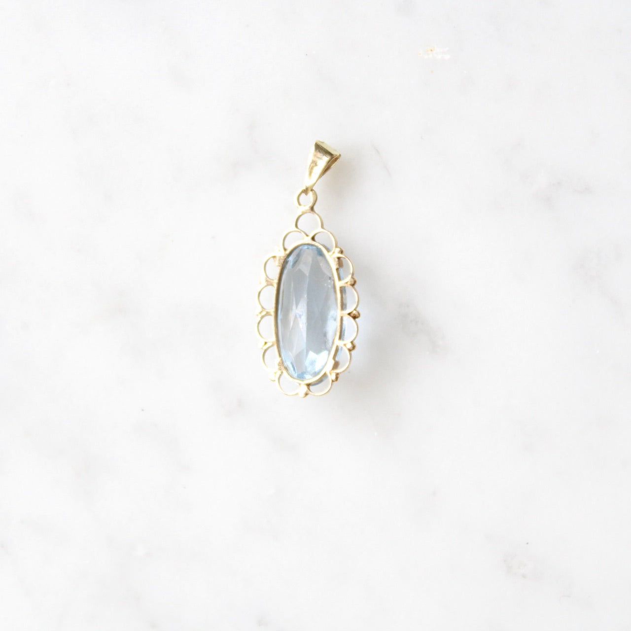 Aquamarine Flower Pendant