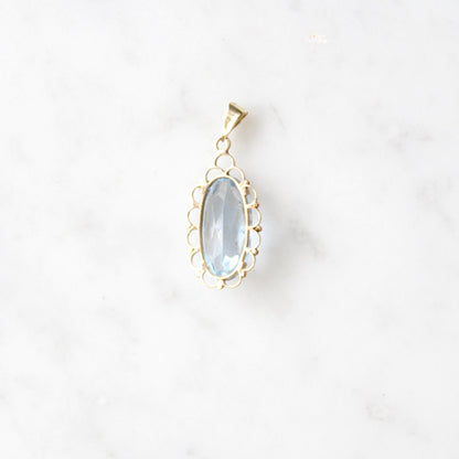 Aquamarine Flower Pendant