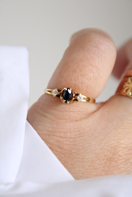 Sapphire & Diamond Trilogy Ring