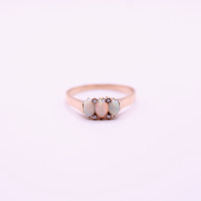 Opal & Seedpearl Trilogy Ring