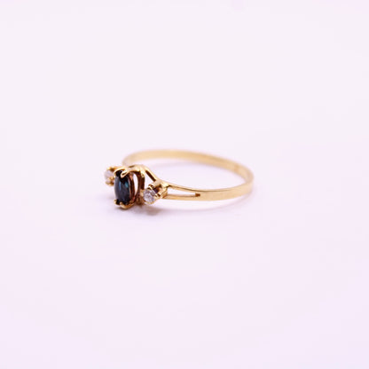 Sapphire & Diamond Trilogy Ring