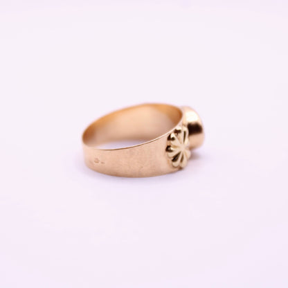 Opal & Flower Band Ring