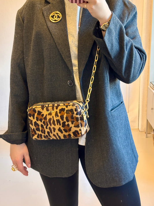 Miu Miu Leopard Shoulder Bag