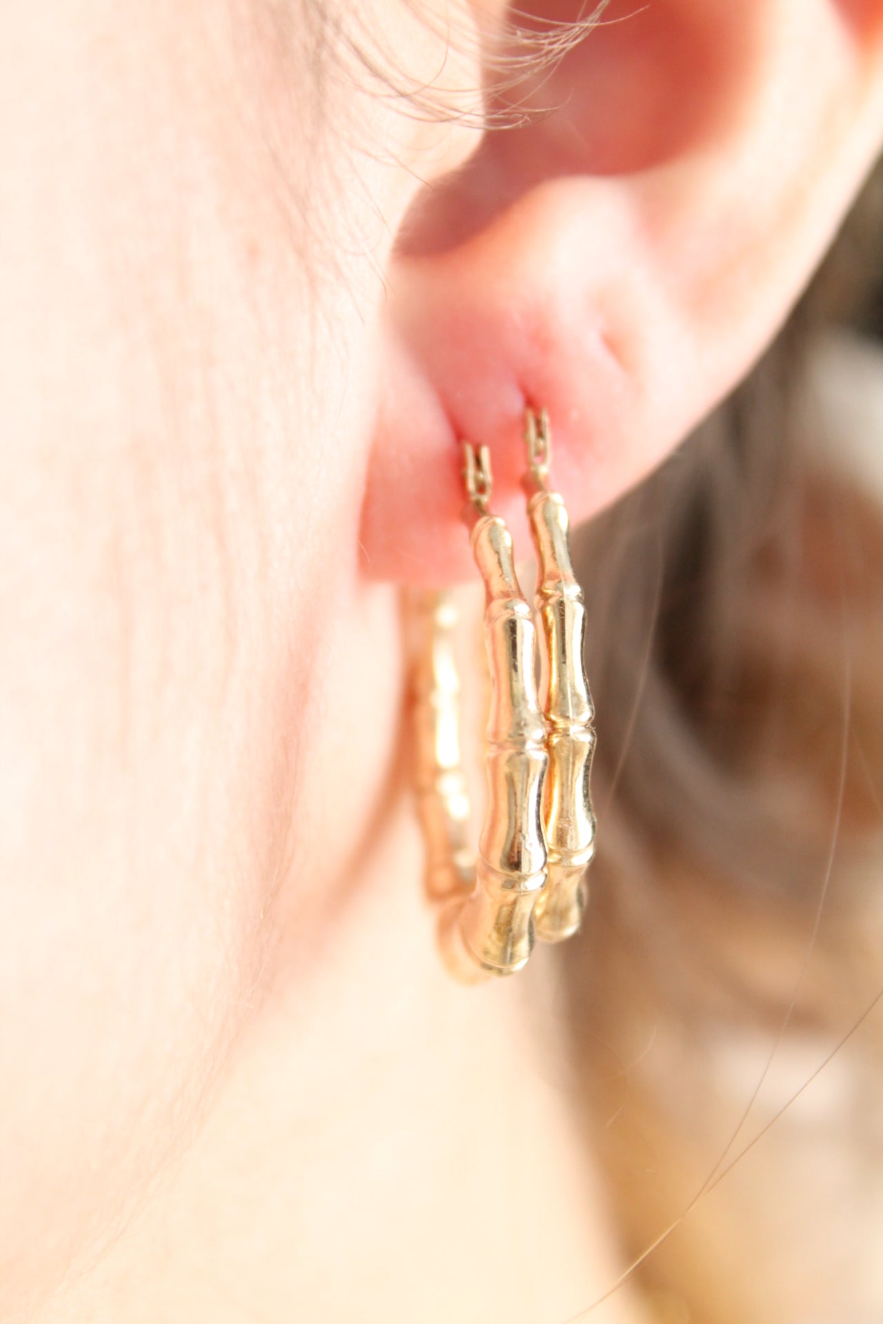 XL Bamboo Hoop Earrings