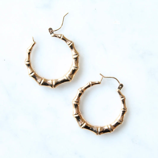 XL Bamboo Hoop Earrings