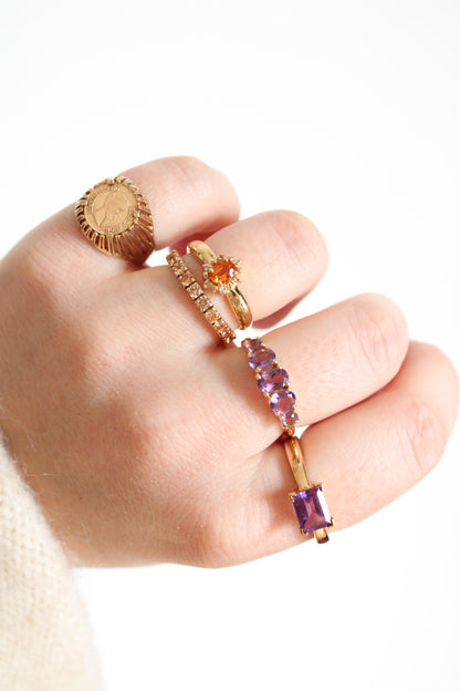 Amethyst Five Stone Ring