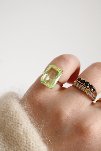 Lime Spinel Statement Ring