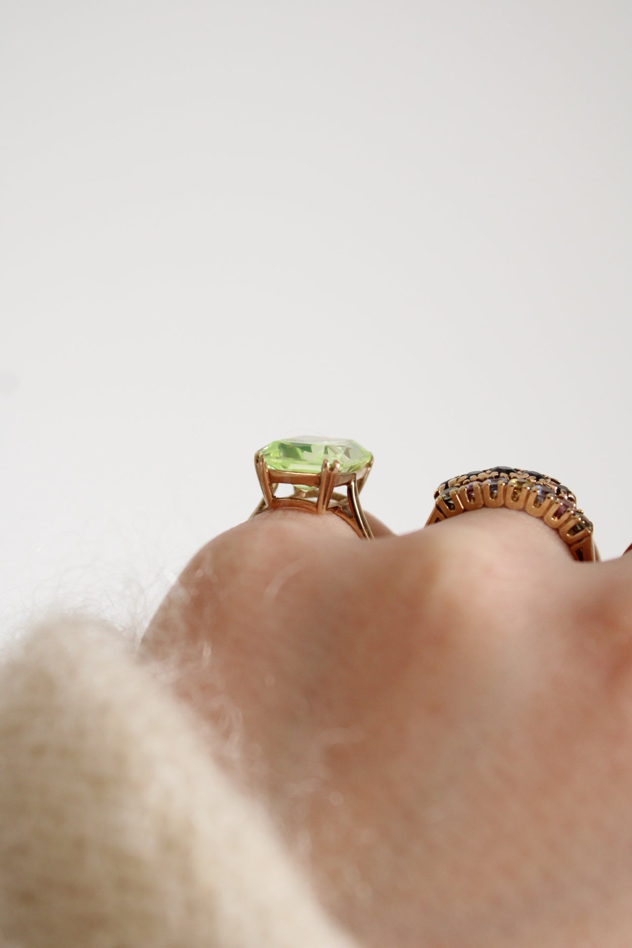 Lime Spinel Statement Ring