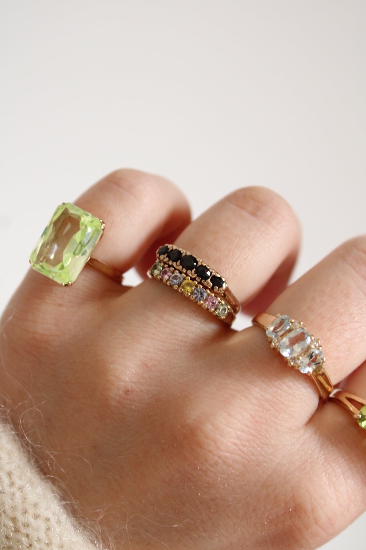 Lime Spinel Statement Ring