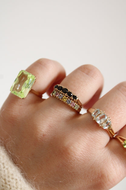 Lime Spinel Statement Ring