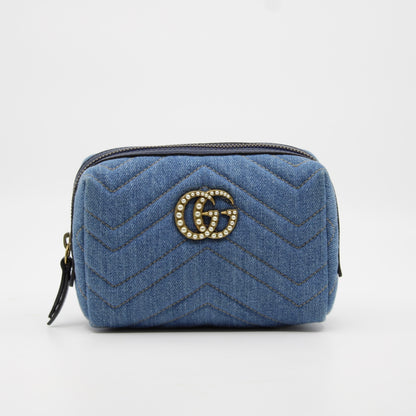 Gucci GG Marmont Denim Pouch