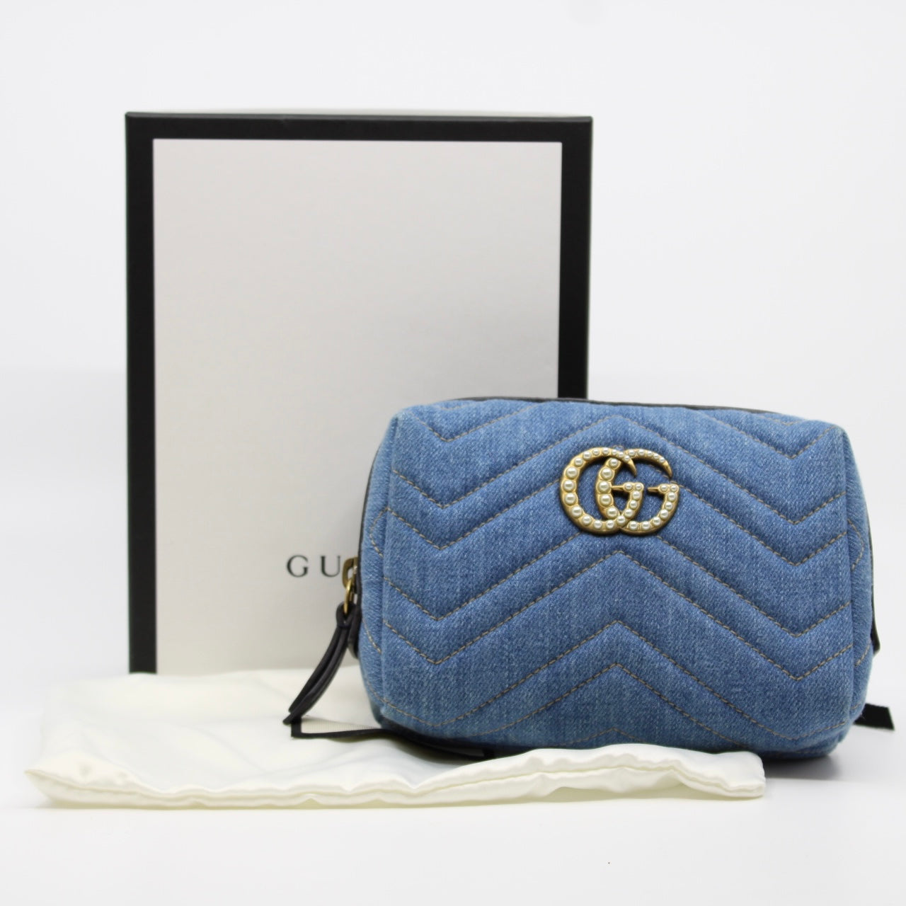 Gucci GG Marmont Denim Pouch