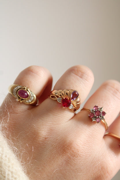 Ruby & Diamond Heart Ring
