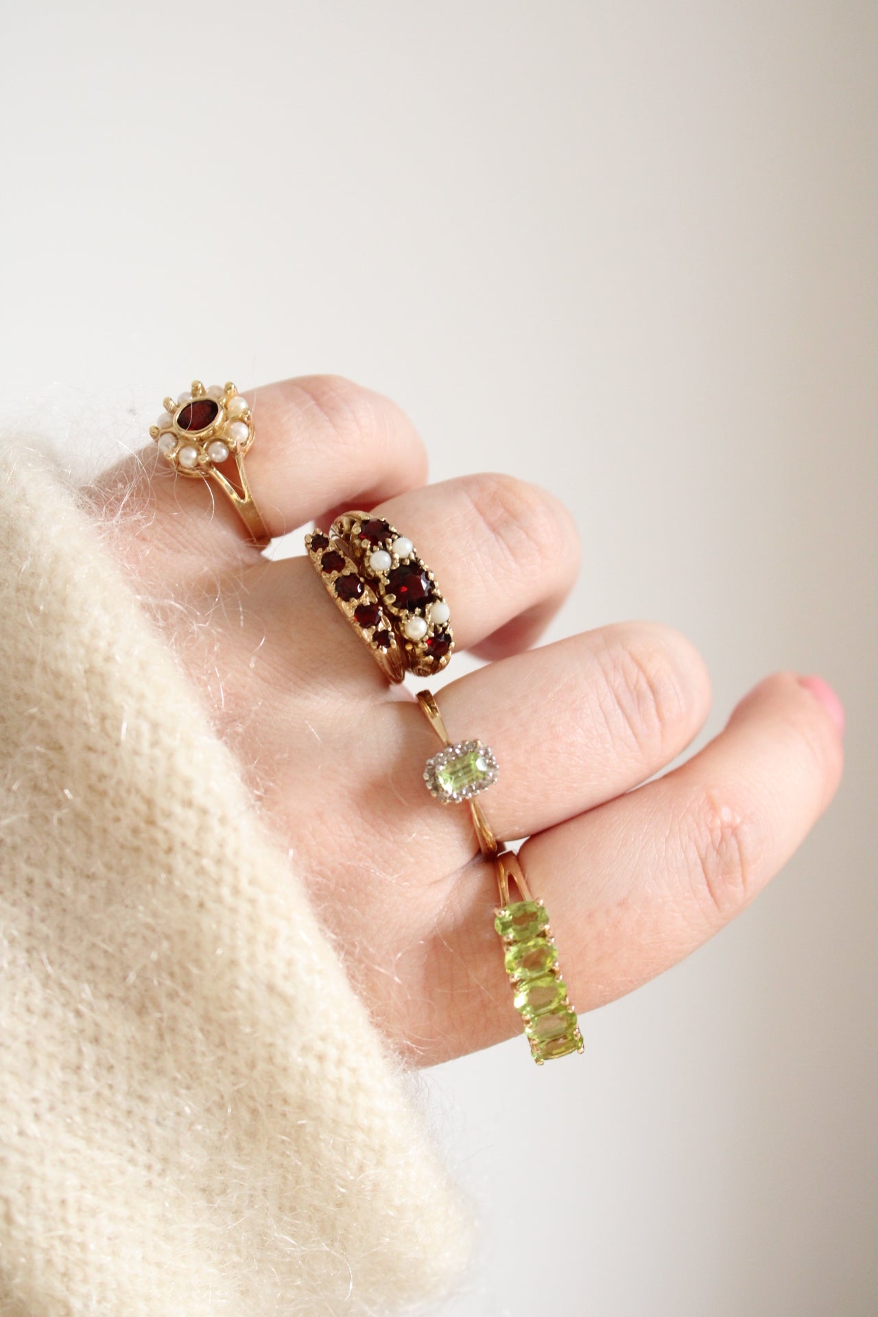 Peridot Five Stone Ring