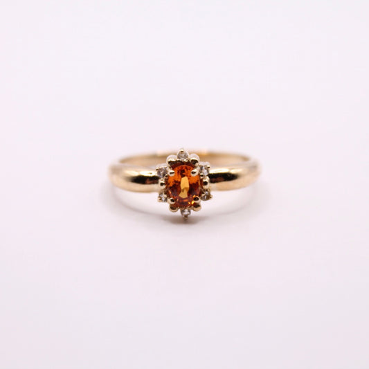 Citrine & Diamond Cluster Ring