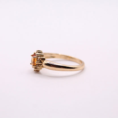 Citrine & Diamond Cluster Ring