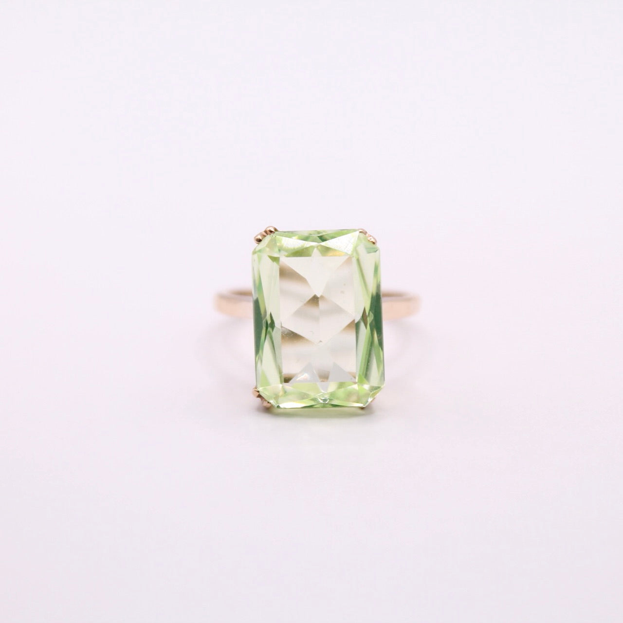 Lime Spinel Statement Ring