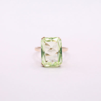 Lime Spinel Statement Ring