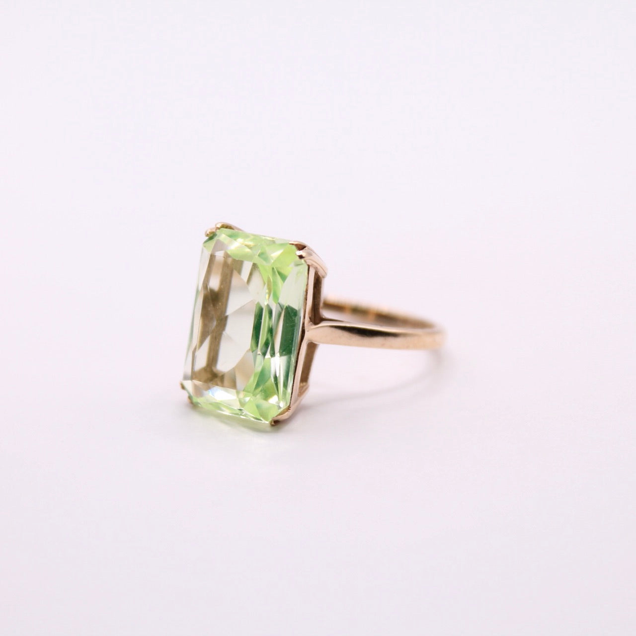 Lime Spinel Statement Ring