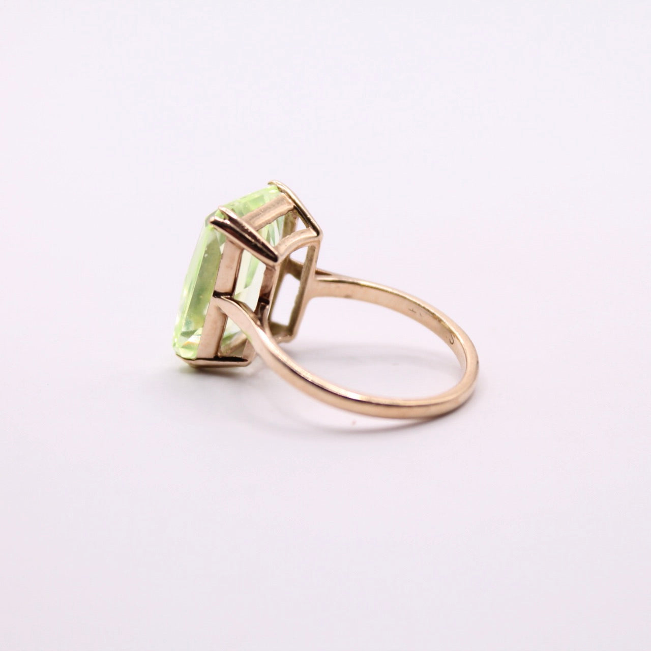 Lime Spinel Statement Ring