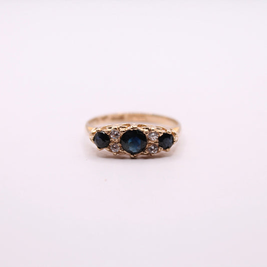 Victorian Sapphire Cluster Ring