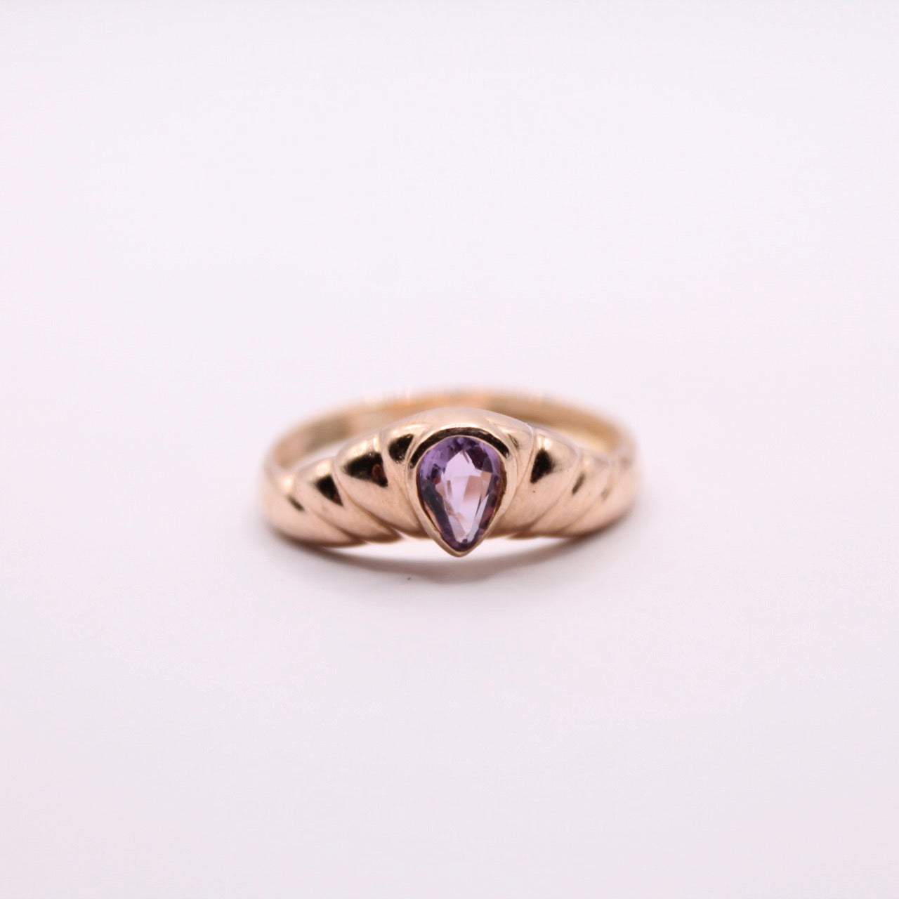 Amethyst Crown Wishbone Ring