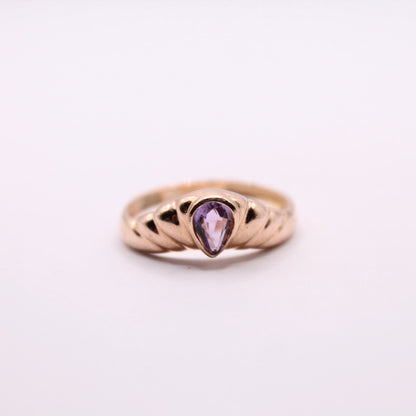 Amethyst Crown Wishbone Ring