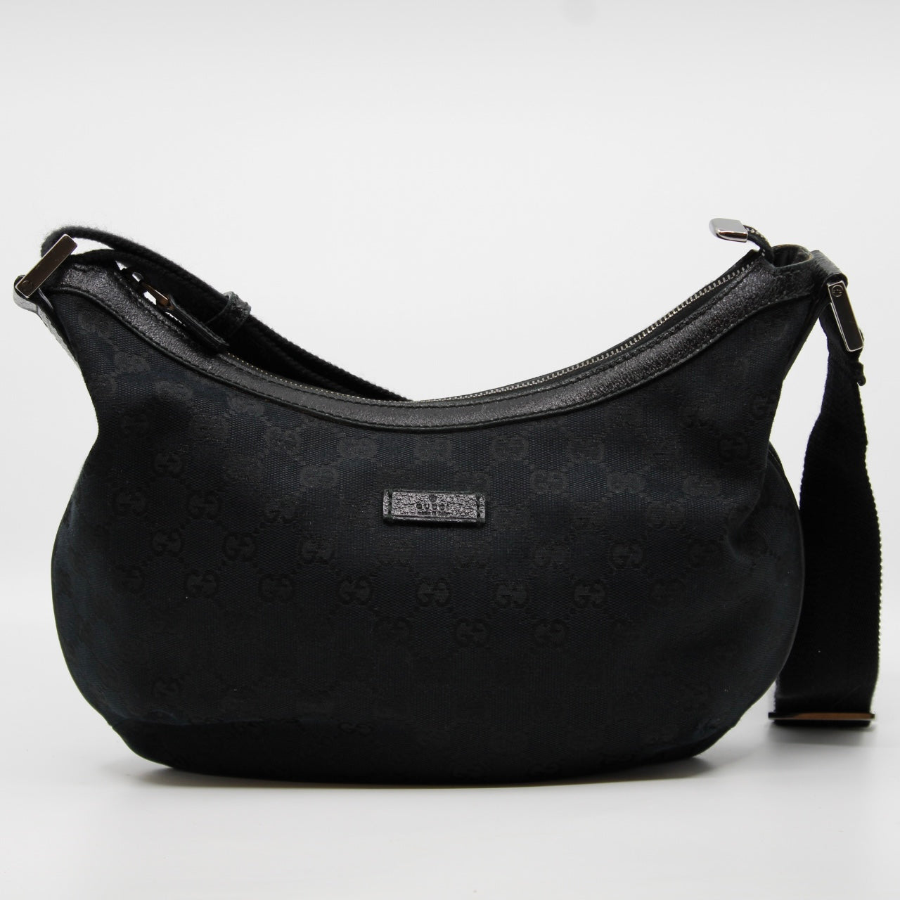 Gucci GG Half Moon Canvas Shoulder Bag