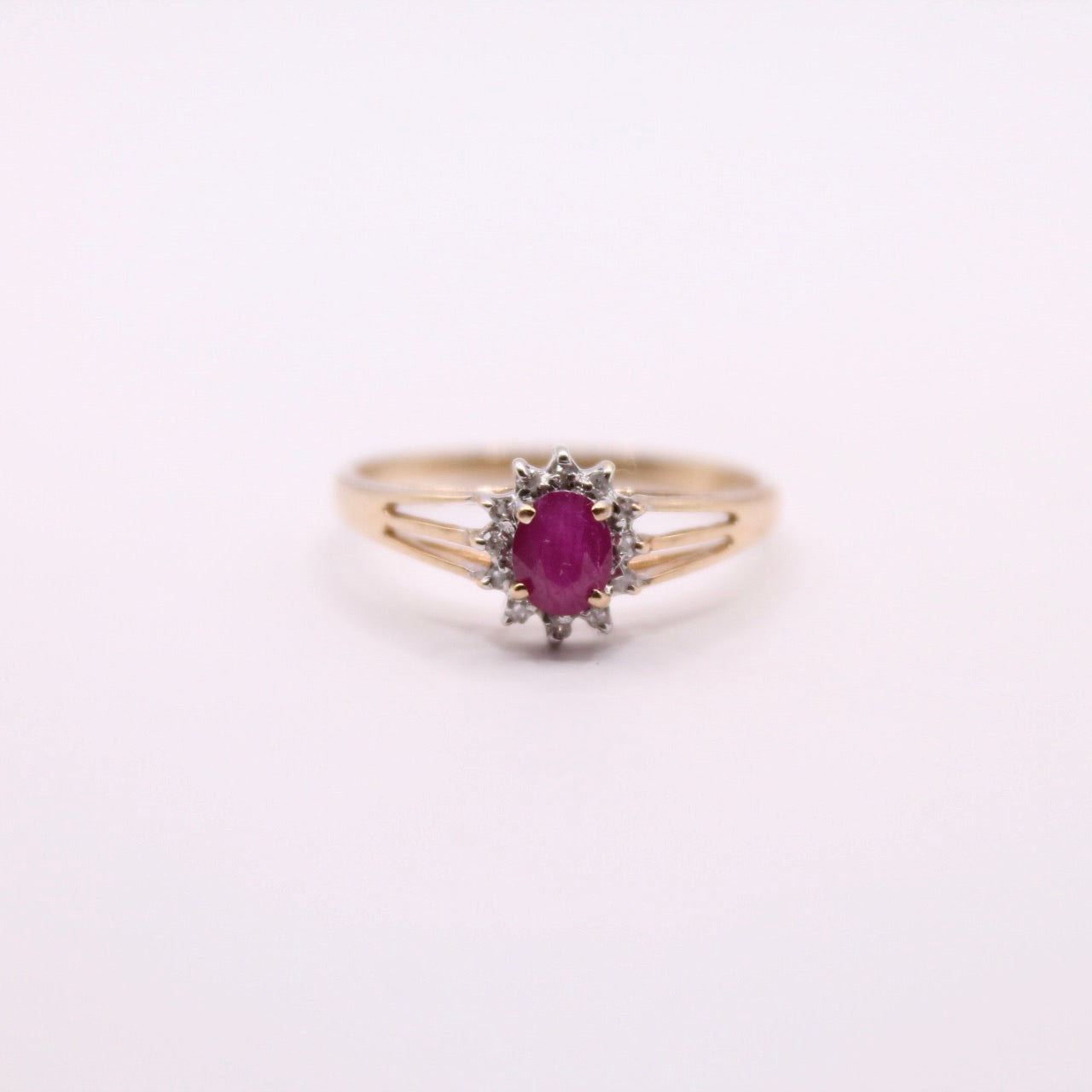 Ruby & Diamond Cluster Ring