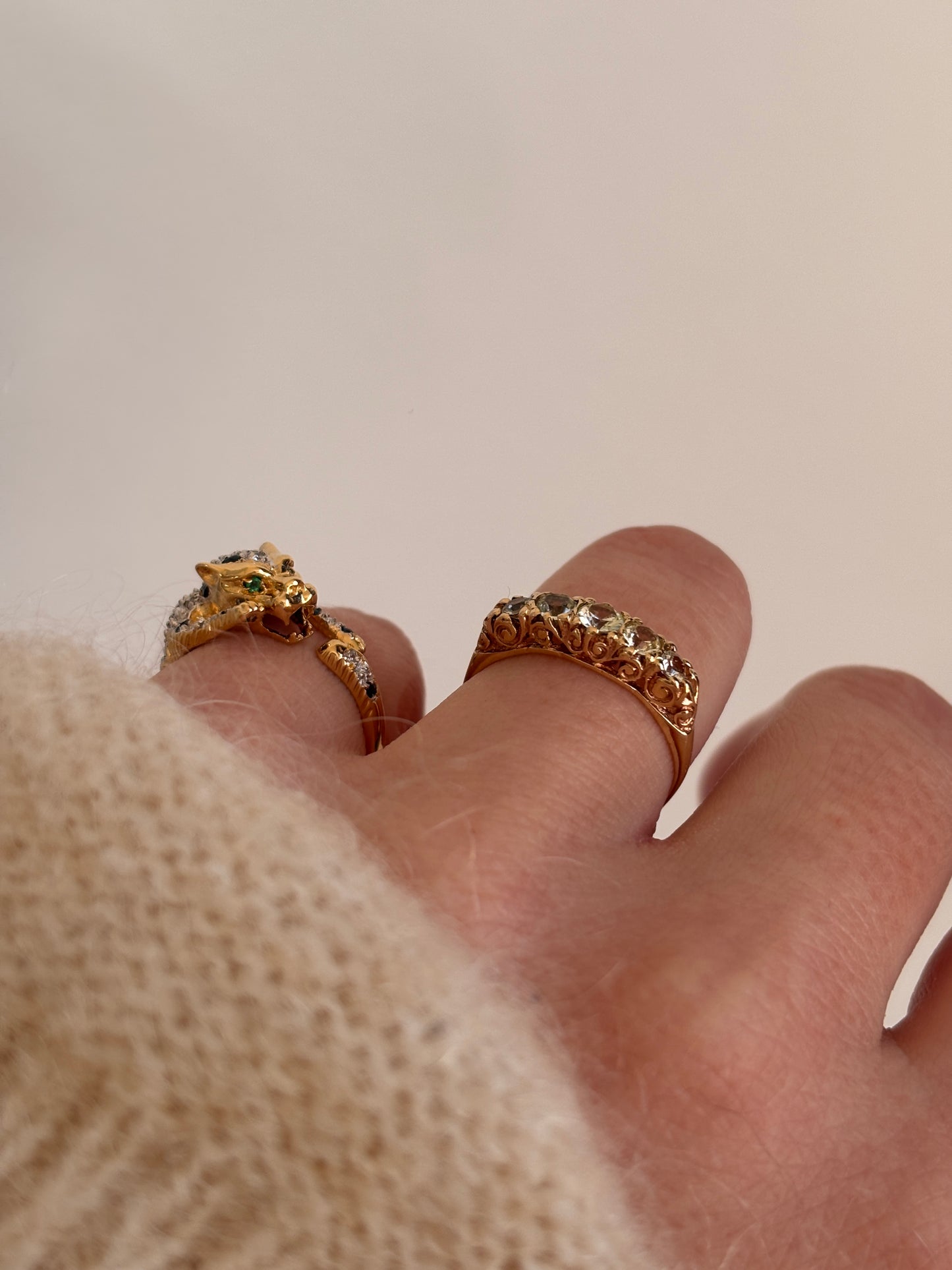 Victorian Chrysolite Row Ring