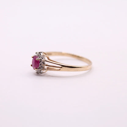 Ruby & Diamond Cluster Ring