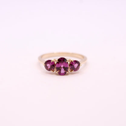 Purple Garnet Trilogy Ring