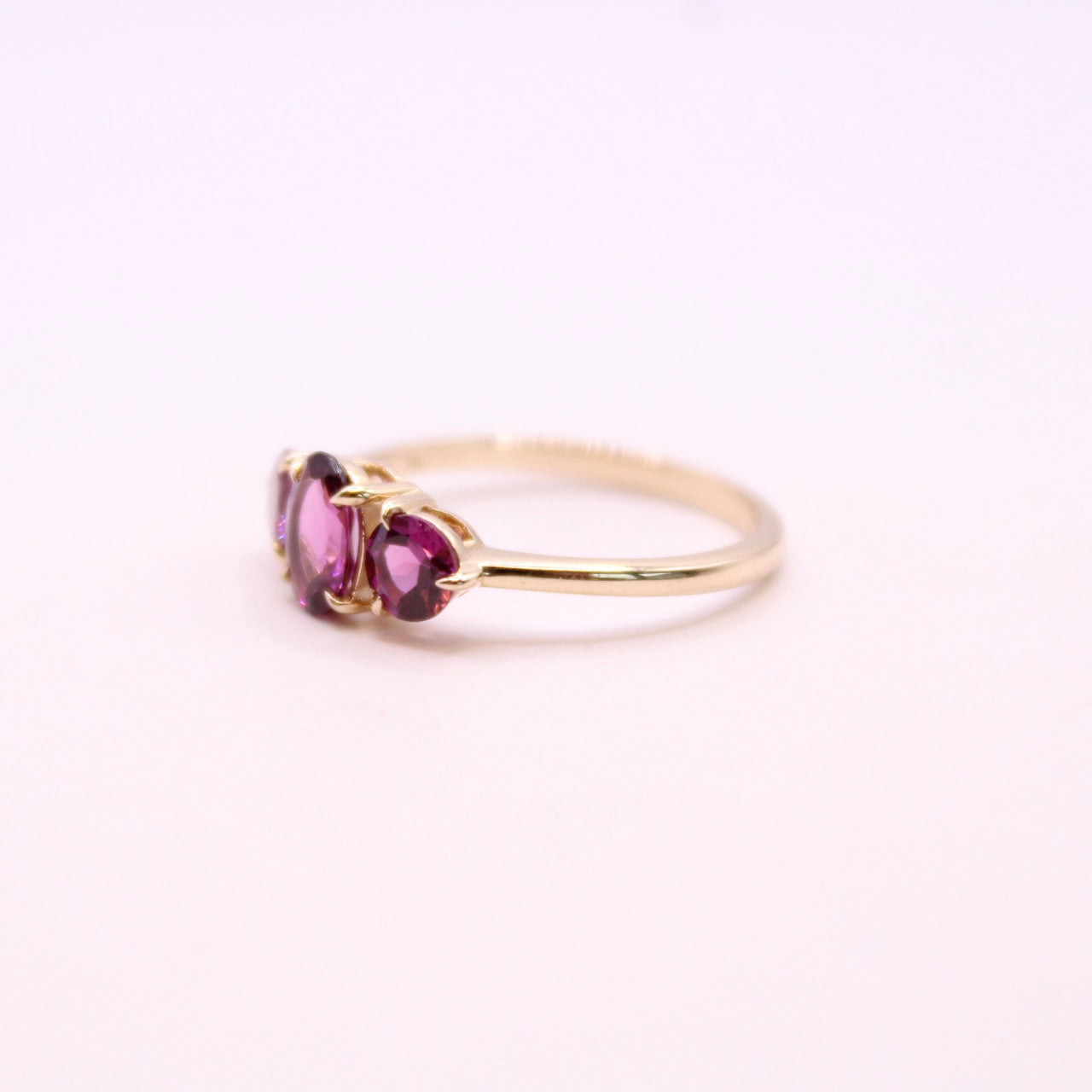 Purple Garnet Trilogy Ring
