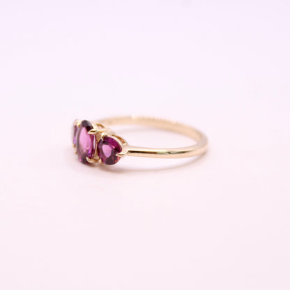 Purple Garnet Trilogy Ring