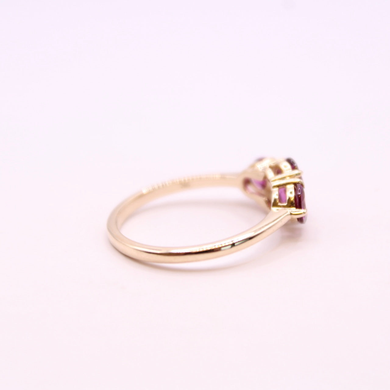 Purple Garnet Trilogy Ring