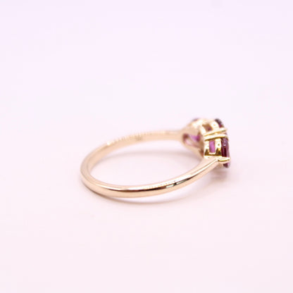 Purple Garnet Trilogy Ring