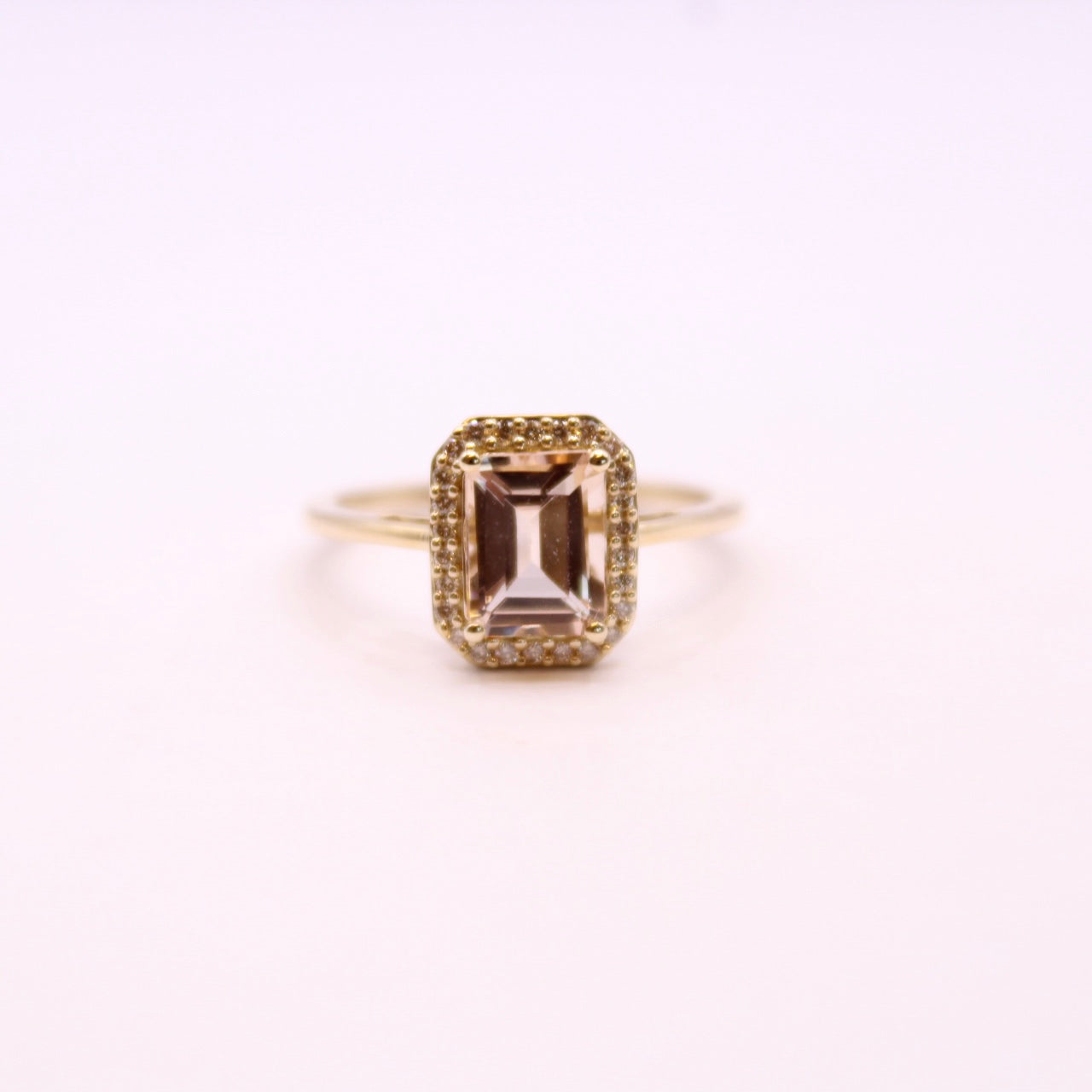Morganite & Champagne Diamond Statement Ring